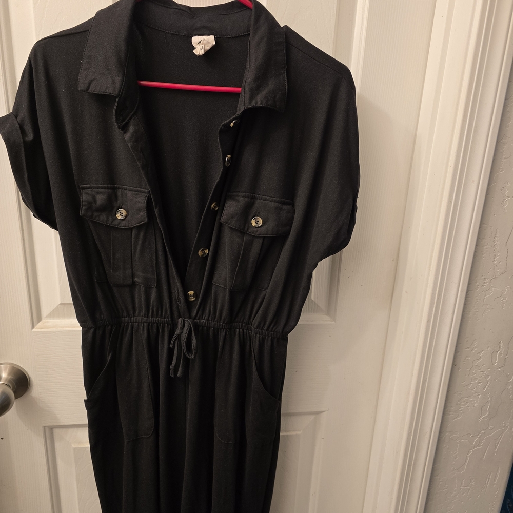Black Button-Up Jumpsuit